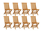 Chaises de jardin pliables 8 pièces Bois de teck massif