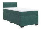 Sommier à Doucezen de lit avec matelas Vert foncé 90x190 cm