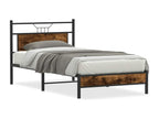 Cadre de lit sans matelas chêne fumé 107x203 cm bois ingénierie