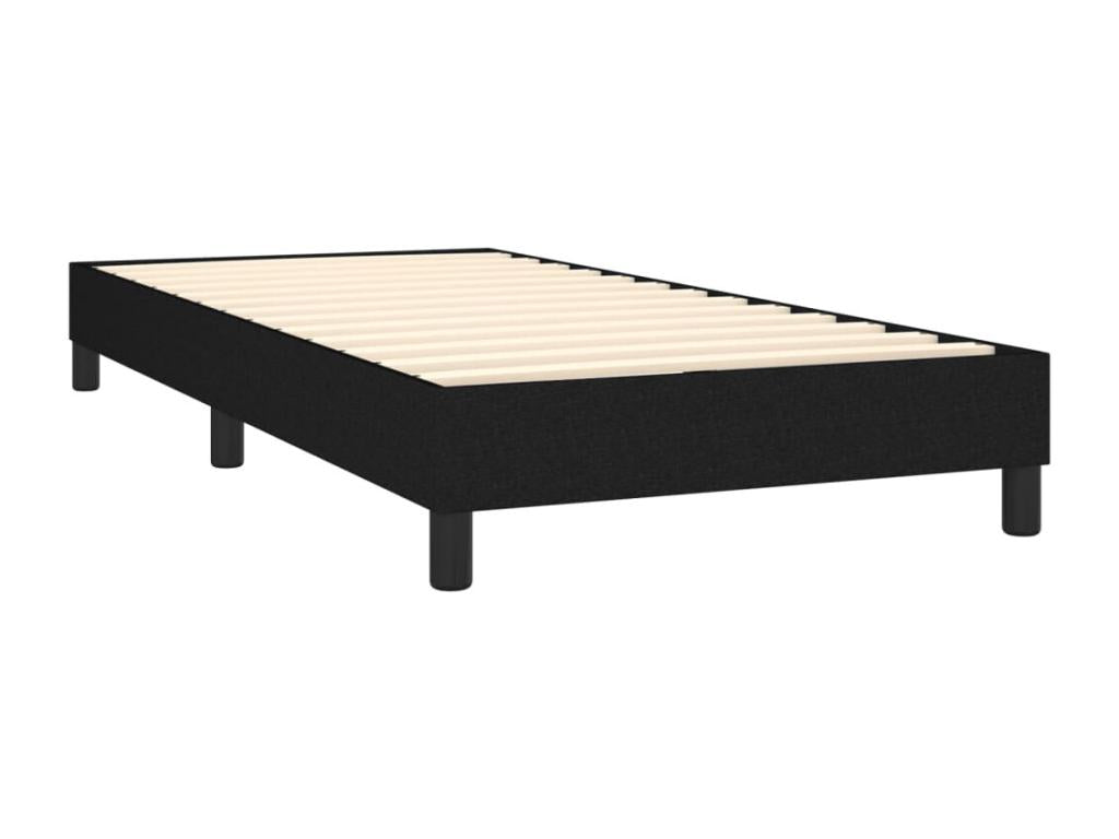 Sommier à Doucezen de lit avec matelas et LED Noir 90x200cm Tissu