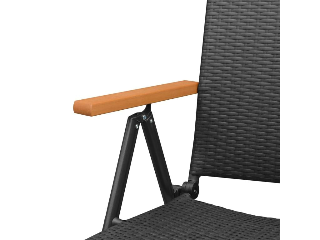 Ensemble de salle à manger de jardin 7 pcs Noir et marron 4