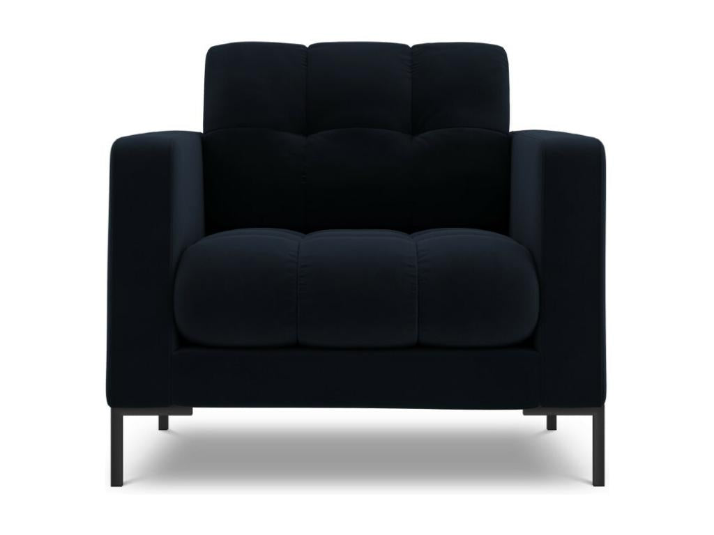 Homzora - Fauteuil Homzora en velours bleu foncé - 87x92x75cm