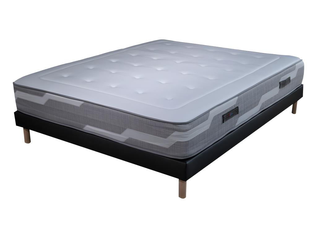 Ensemble Matelas ressorts Select - 140x190cm - accueil mémoire de forme et Sommier noir