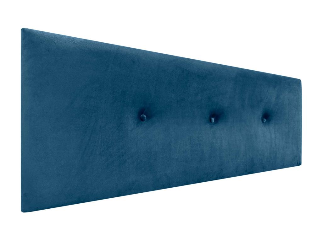 Homzora Tête de Lit Velours Lisse avec Boutons 135x50 Lits 120/135/140 - Bleu