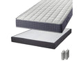 Doucezen - Pack Matelas 140x190 Sommier Tapissier Démontable 2x20 Doucezen Anthracites Pieds Argent 15cm