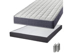 Doucezen - Pack Matelas 140x190 Sommier Tapissier Démontable 2x20 Doucezen Anthracites Pieds Argent 15cm