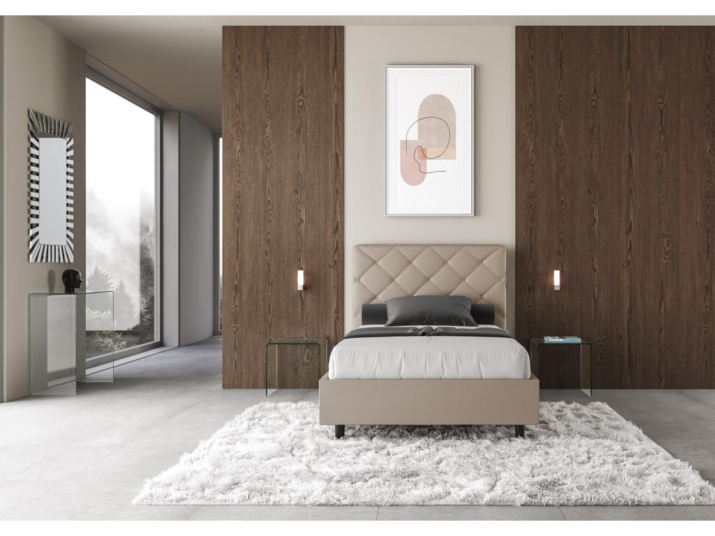 Lit 1 place et demi coffre rembourré 120x210 similicuir Doucezen