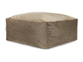 Pouf amovible en velours Homzora 50x50x25 cm noyer