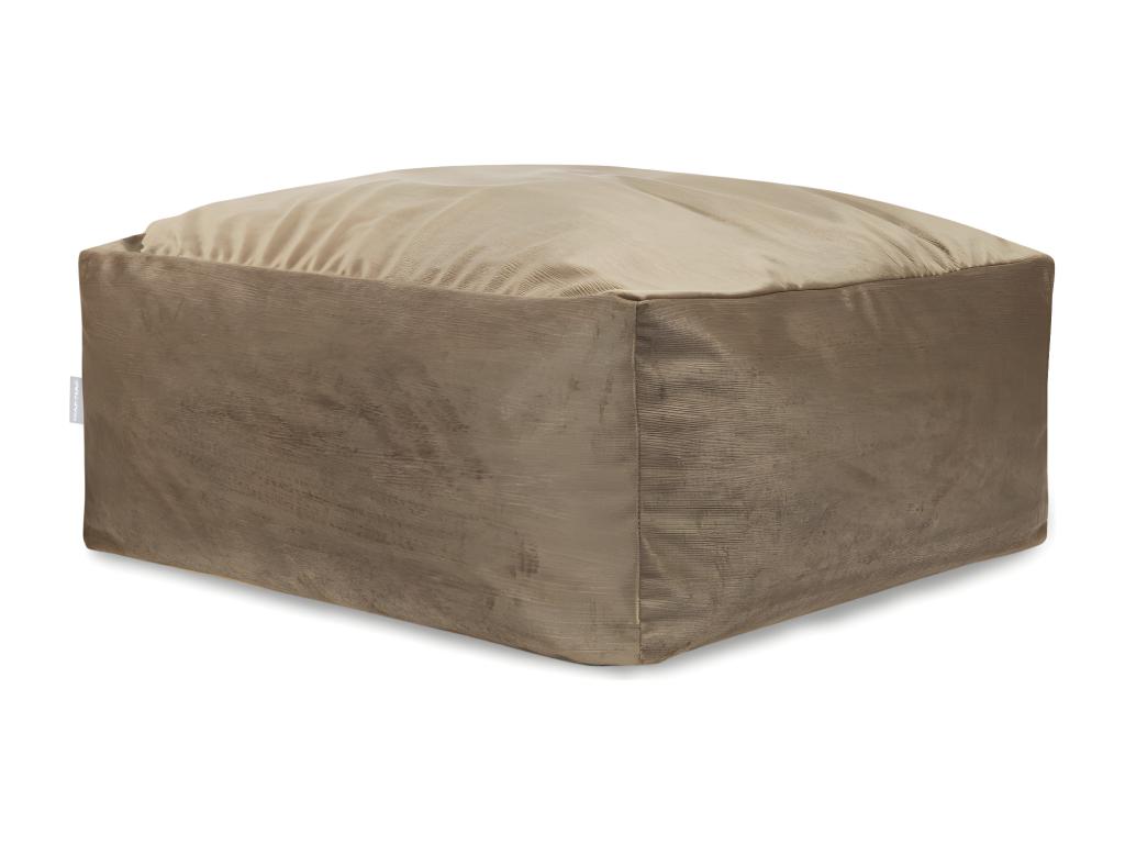 Pouf amovible en velours Homzora 50x50x25 cm noyer