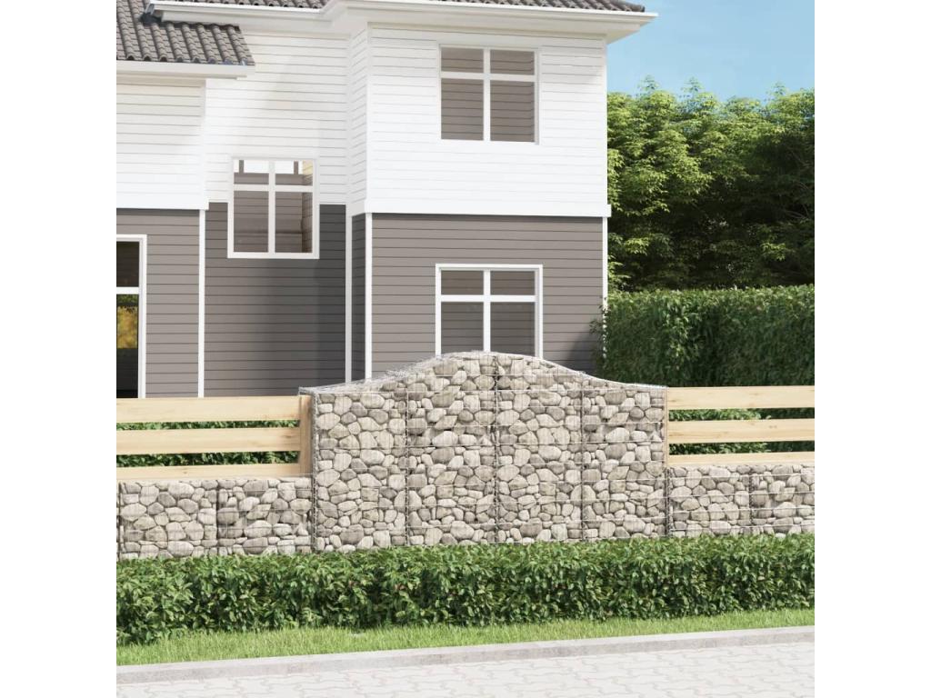 Panier de gabions arqué 200x50x120-140 Fer galvanisé