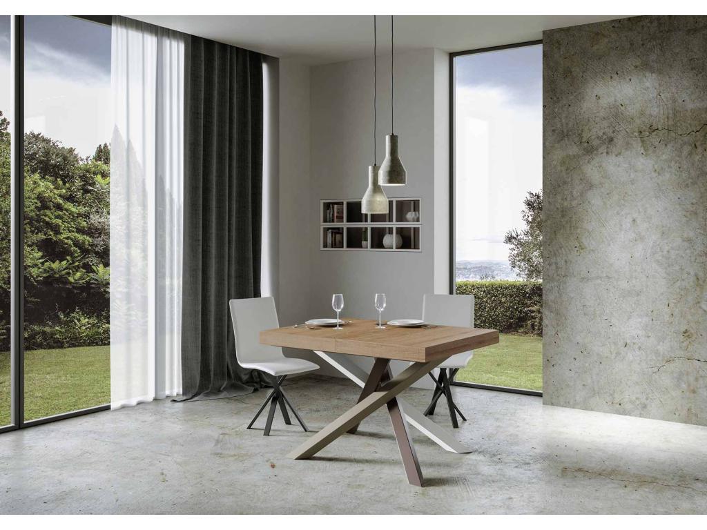 Table extensible 90x140/244 cm Volantis Chêne Nature cadre 4/C
