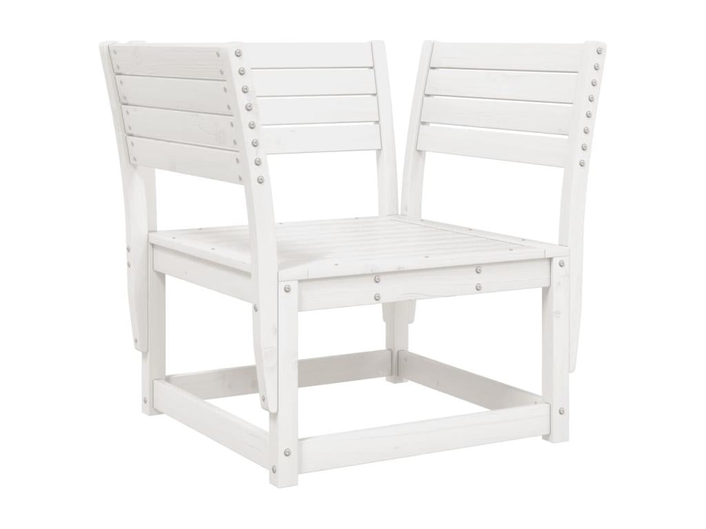 Salon de jardin 5 pcs blanc bois massif de pin