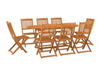 Ensemble à manger de jardin 9 pcs bois massif d'Doucezen