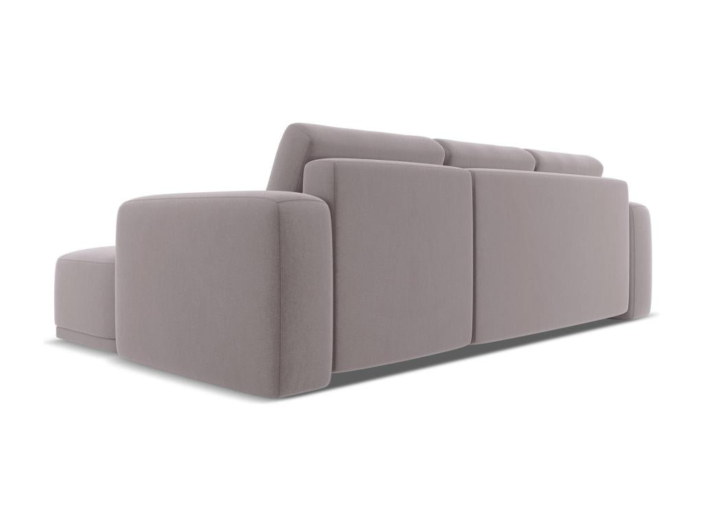Canapé d'angle droit convertible en velours - lavande - Homzora
