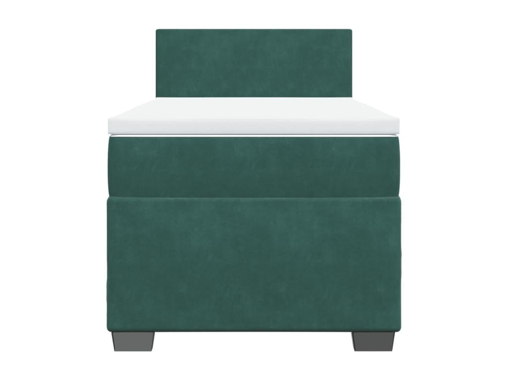 Sommier à Doucezen de lit avec matelas Vert foncé 90x190 cm