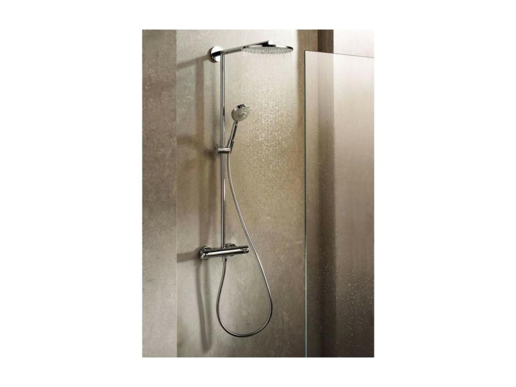 Colonne de douche thermostatique Homzora Raindance S 300 chromé tablette AddStoris
