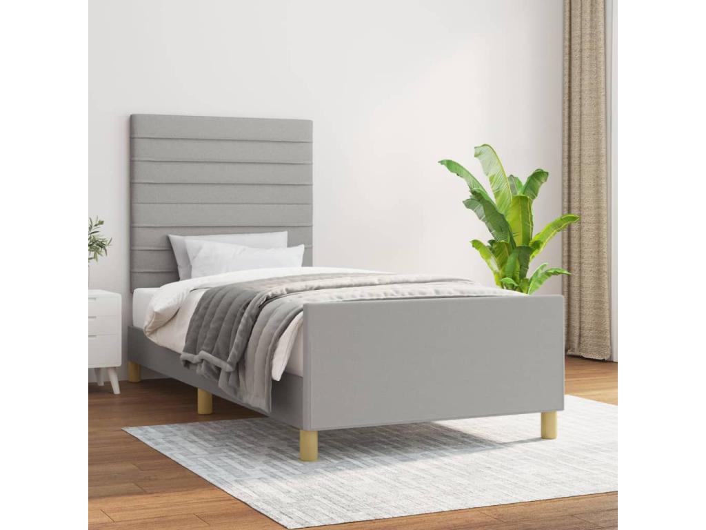 Cadre de lit sans matelas gris clair 80x200 cm tissu