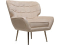 Fauteuil en velours Homzora - 79x71x79.5 cm - Beige