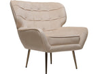 Fauteuil en velours Homzora - 79x71x79.5 cm - Beige