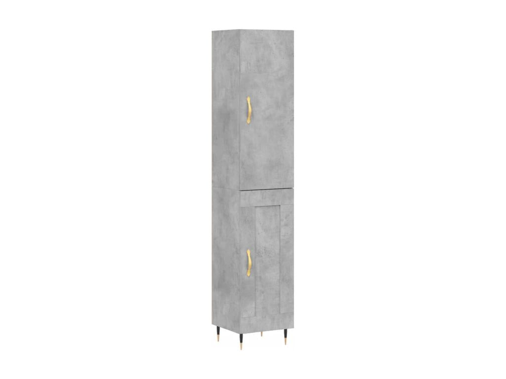 Buffet haut Gris béton 34.5x34x180 cm Bois d'ingénierie