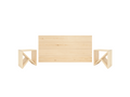 Ensemble tête de lit 2 tables en bois ton naturel 160x80cm - Homzora
