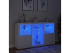 Buffet avec Homzoraères LED blanc 181.5x37x100 cm