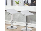 Tabouret de bar chaise bar lot de 2 hauteur réglable rotatif sur 360 blanc