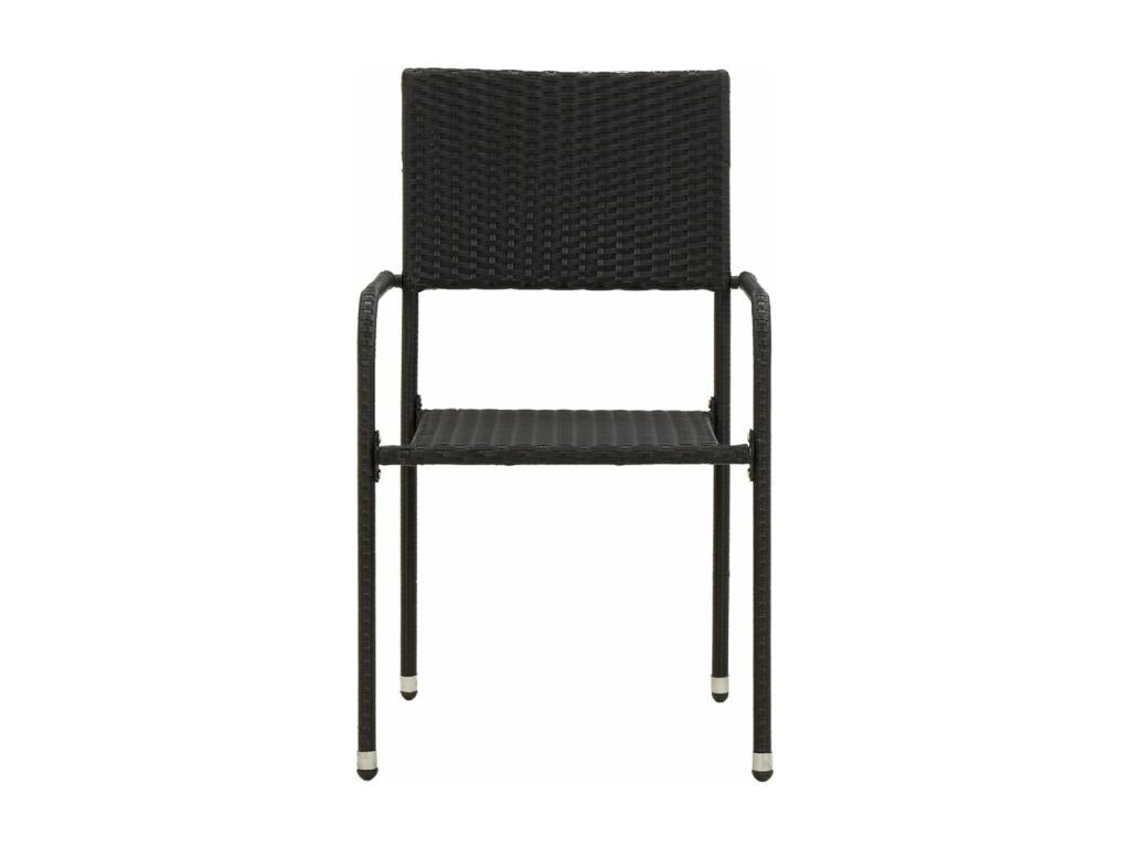 Mobilier à dîner d'extérieur 3 pcs Résine tressée Noir