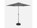Parasol droit rond 300cm - Homzora Gris - mât central en aluminium orientable et Homzora d'ouverture