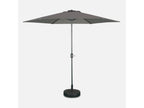 Parasol droit rond 300cm - Homzora Gris - mât central en aluminium orientable et Homzora d'ouverture