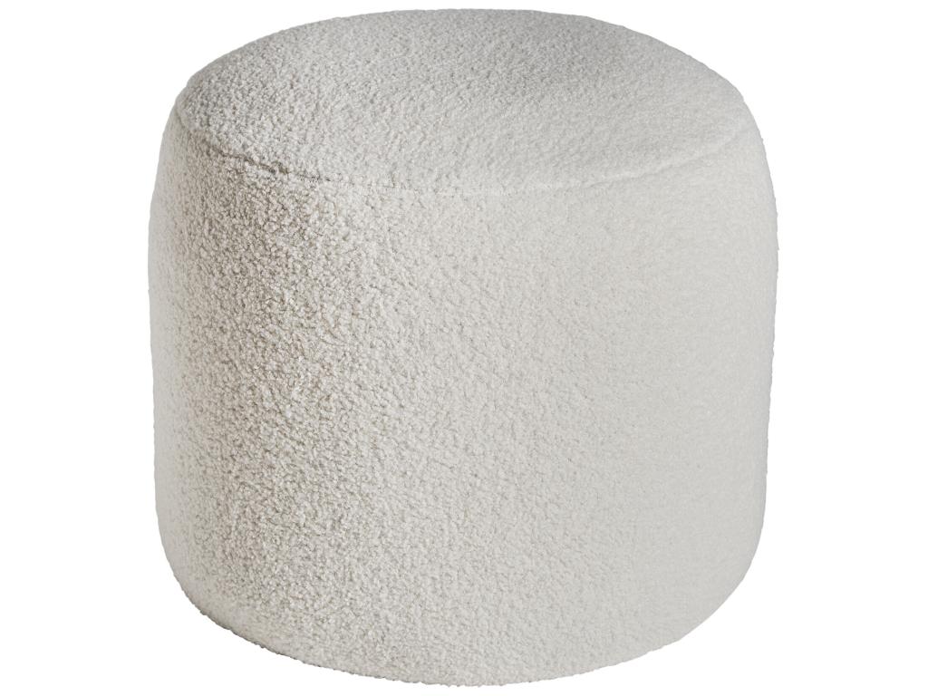Repose- pied en coton bouclé blanc 45x45x41 cm