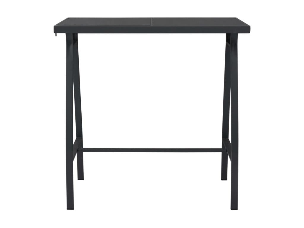 Table de bar de jardin Noir 110x60x110 cm Verre trempé