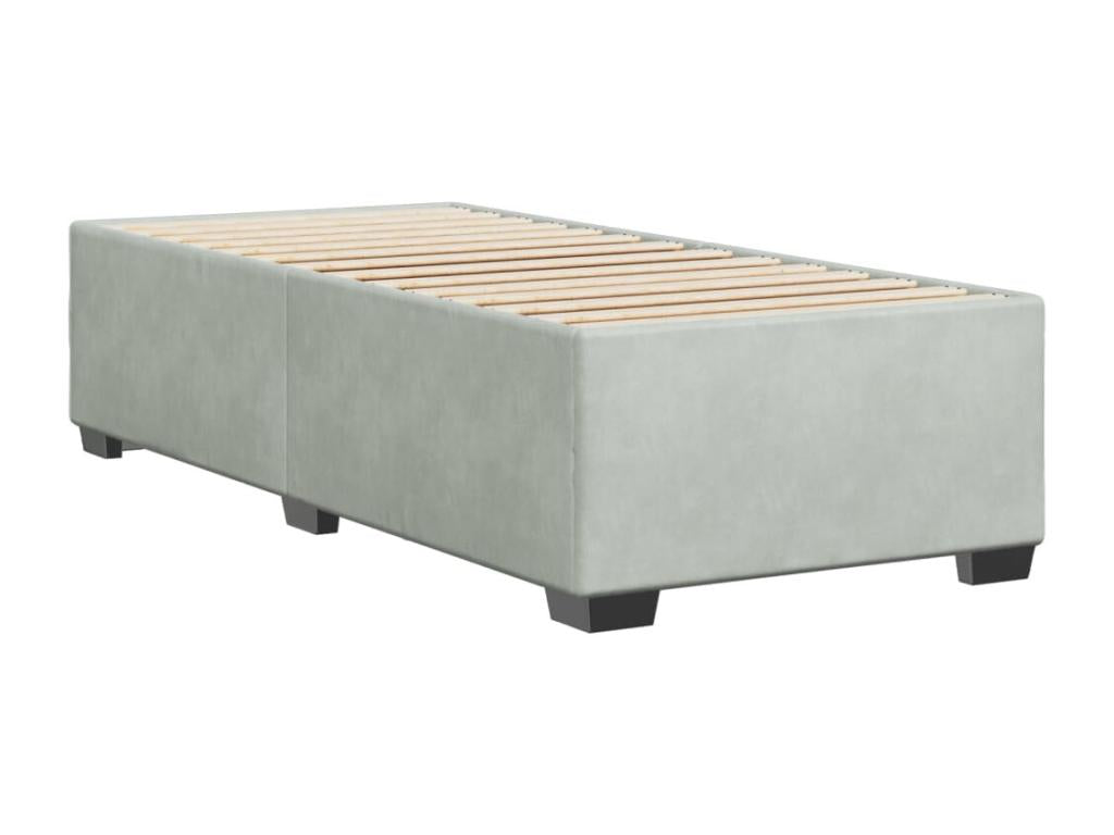 Cadre de lit sans matelas gris clair 90x190 cm velours