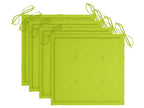 Chaises de jardin lot de 4 avec coussins vert vif Bois de teck