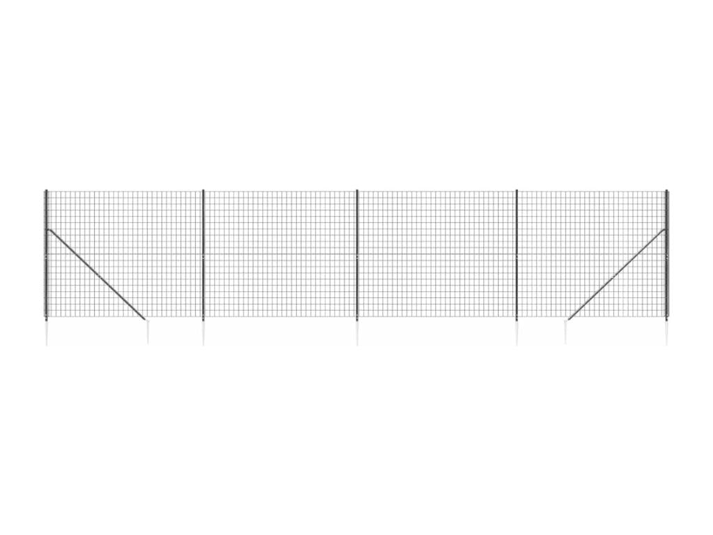 Clôture en treillis métallique et ancrage anthracite 2.2x10 m