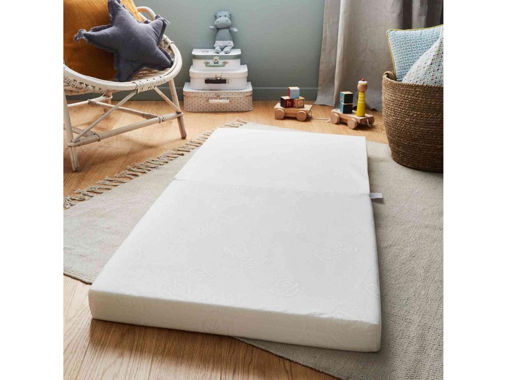Matelas bébé pliant 2 parties déhoussable Homzora PREMIUM 60x120