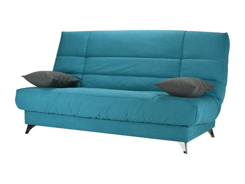 Banquette Homzora tissu 130x190 matelas Homzora 14cm avec rangement Belax-Couleur Gris