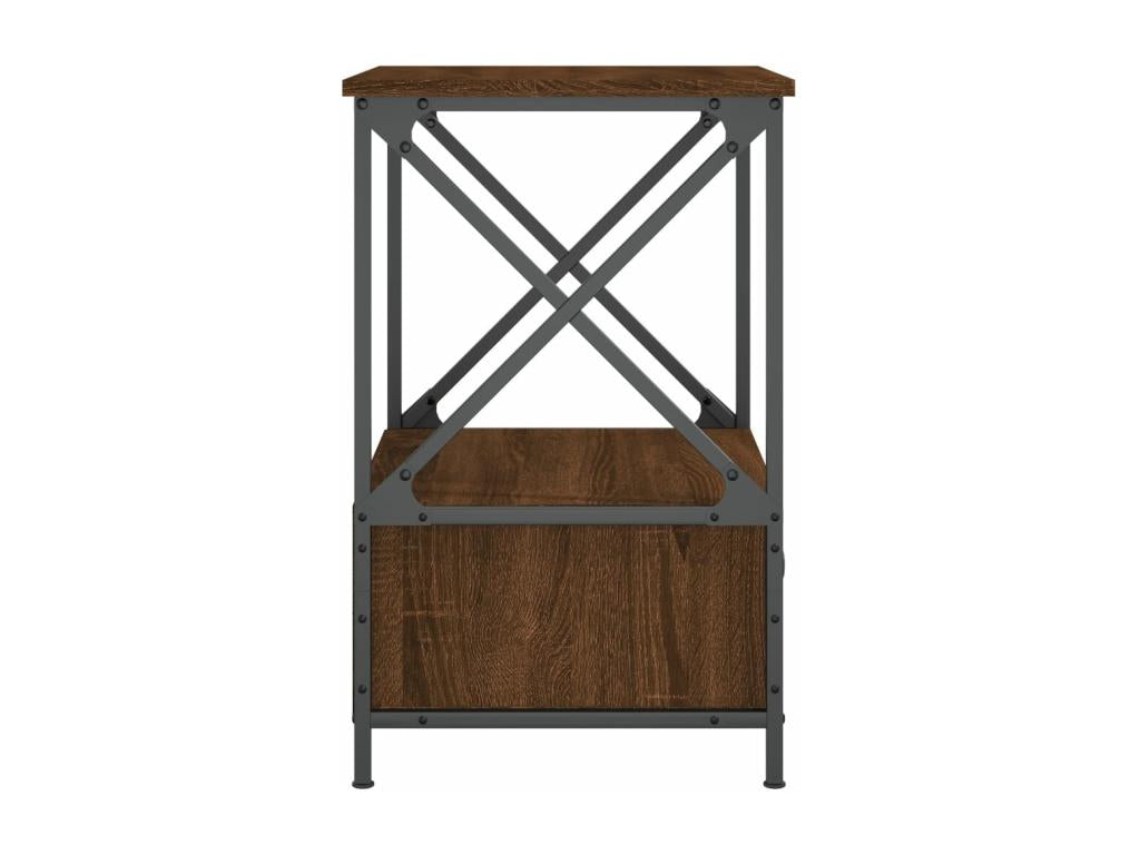 Table de chevet chêne marron 50x41x65 cm bois d'ingénierie