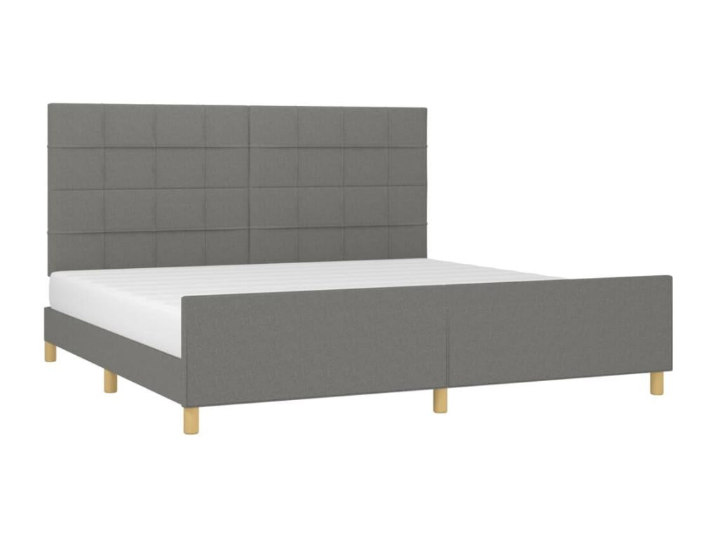 Cadre de lit sans matelas gris foncé 200x200 cm tissu