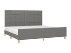 Cadre de lit sans matelas gris foncé 200x200 cm tissu