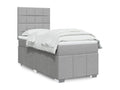 Sommier à Doucezen de lit avec matelas gris clair 80x200 cm tissu