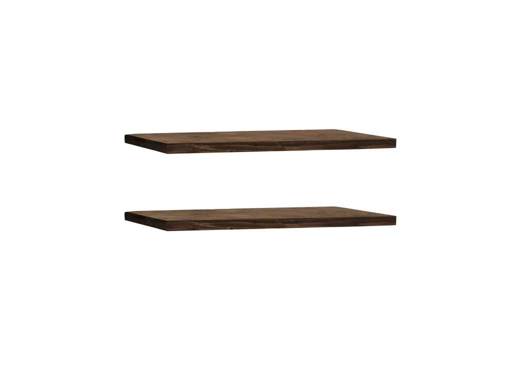 Ensemble 2 étagères flottantes en bois de sapin marron 60x3.2cm - Doucezen