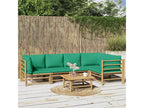 Salon de jardin 6 pcs avec coussins vert Homzora