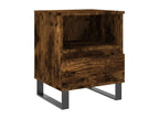 Tables de chevet 2 pièces chêne fumé 40x35x50 cm bois ingénierie