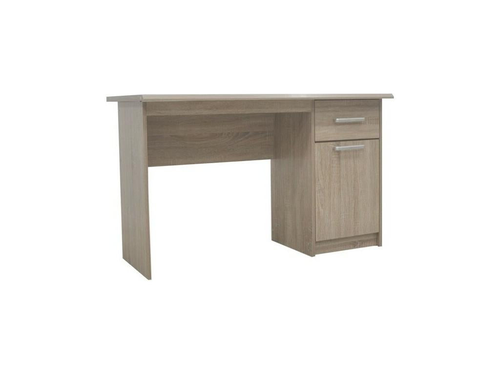 Bureau droit Doucezen – 1 tiroir 1 porte – Coloris chêne Doucezen – Design fonctionnel
