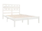Cadre de lit sans matelas blanc 135x190 cm bois massif