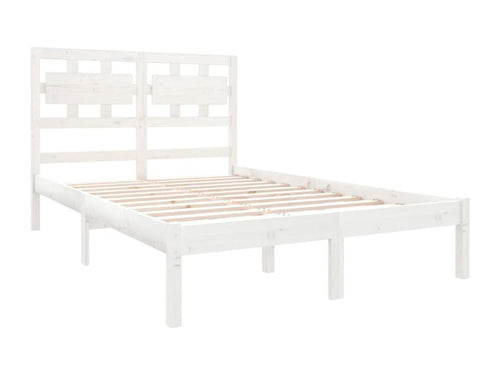 Cadre de lit sans matelas blanc 135x190 cm bois massif