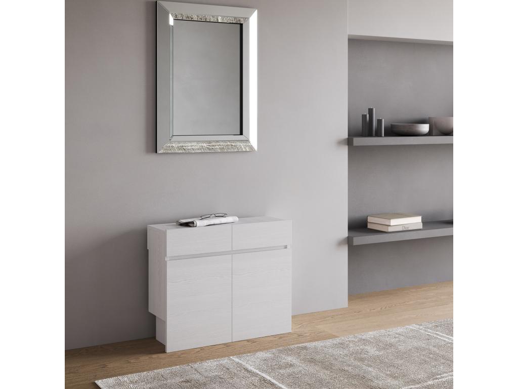 Bancs inférieur et Doucezenérieur extensible 26x72/300 cm Evolve Frêne Blanc rallonges internes