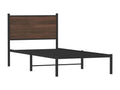 Cadre de lit en métal sans matelas chêne marron 90x190 cm