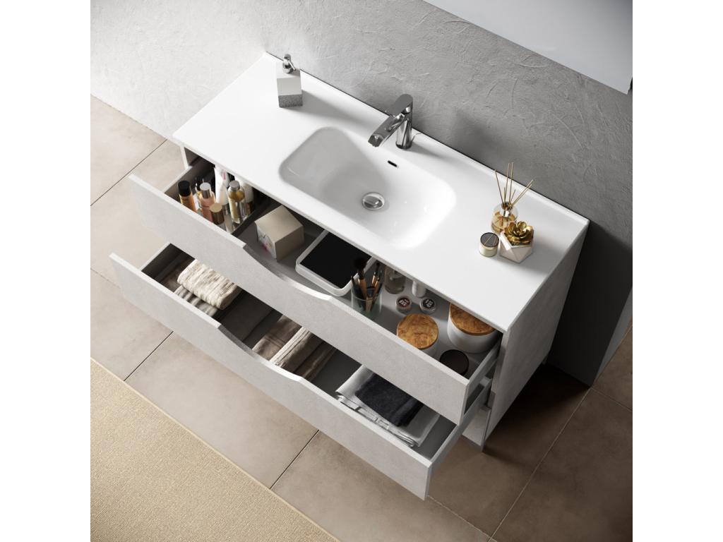 Ensemble de salle de bain 4 pièces Doucezen blanc pierre